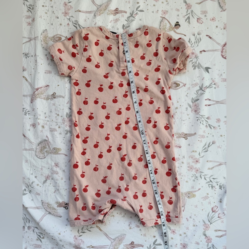 Bobo Choses Apple Print Organic Cotton Romper Girls 2-3Y 98cm Red Pink - Picture 7 of 7